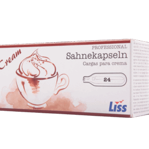 Liss 8g cream chargers box – buy Liss N2O chargers, packs of 24 to 2,400