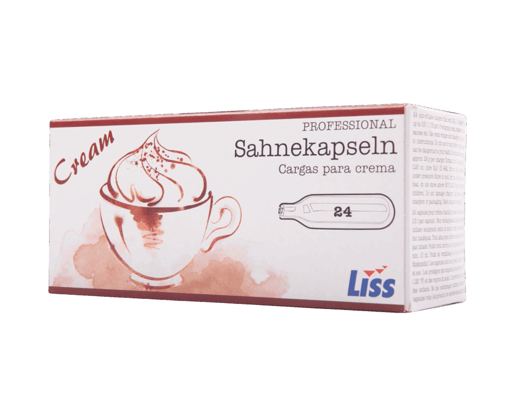 Liss 8g cream chargers box – buy Liss N2O chargers, packs of 24 to 2,400