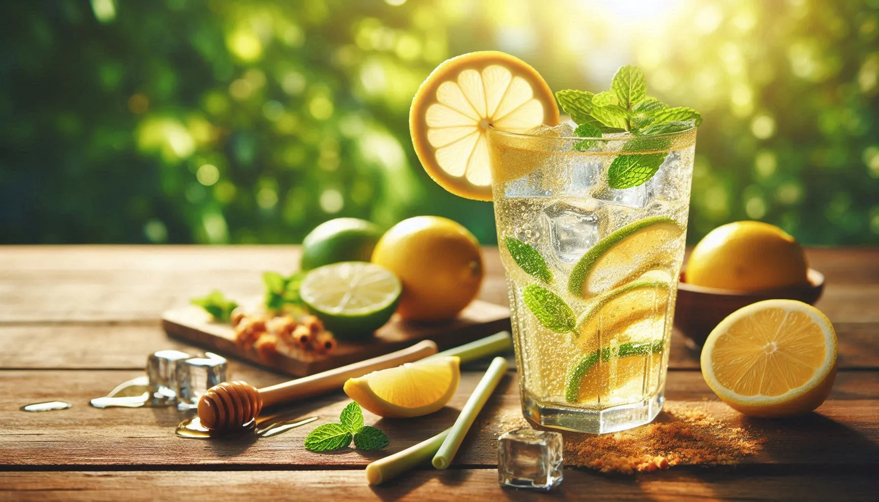 Honey Lemon Herb Sparkler made with MOSA chargers