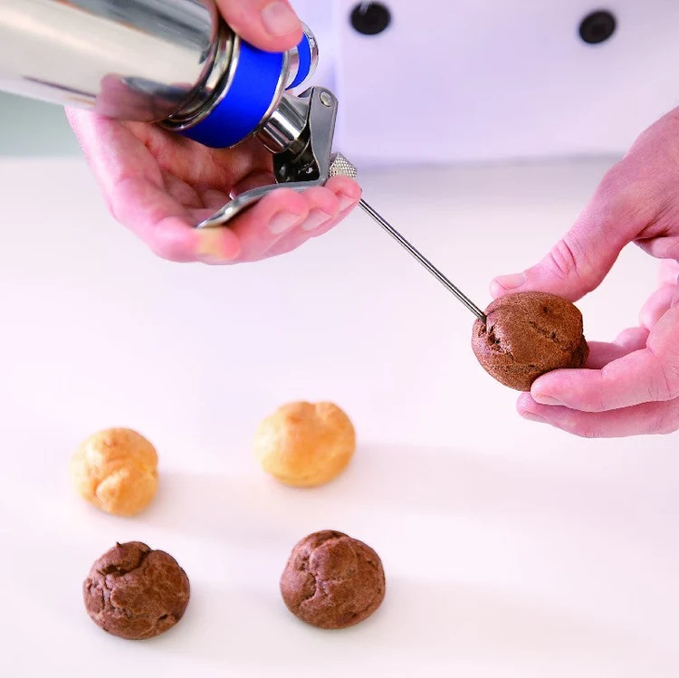 Light & Crispy Cream Puffs with Vanilla Custard Cream made with MOSA chargers