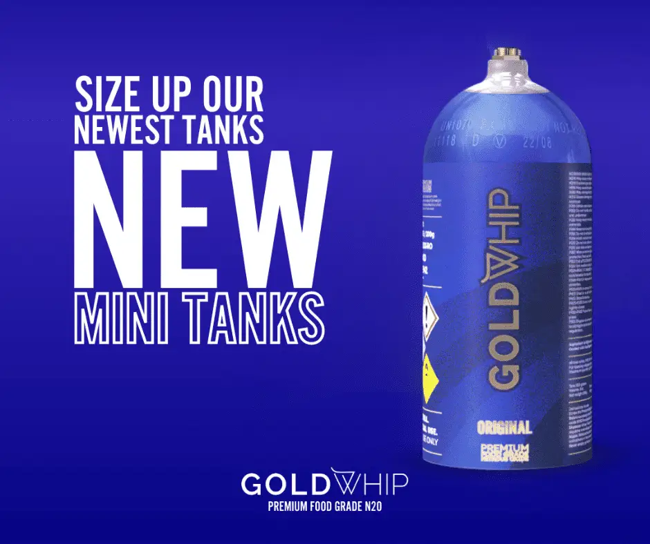 GoldWhip Mini 200g N2O cream canister – shop mini N2O tanks